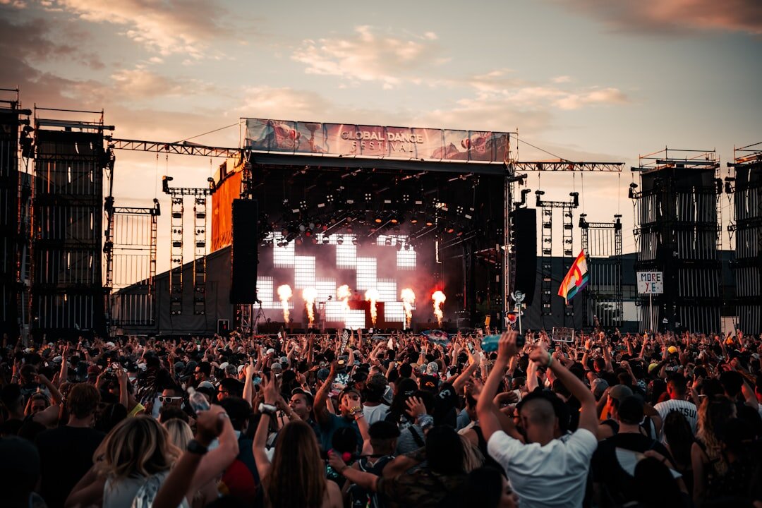 crowd dancing at music festival