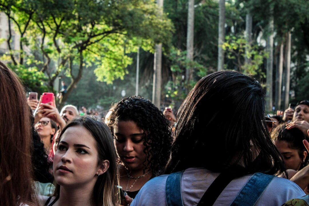 crowd reaction at public event