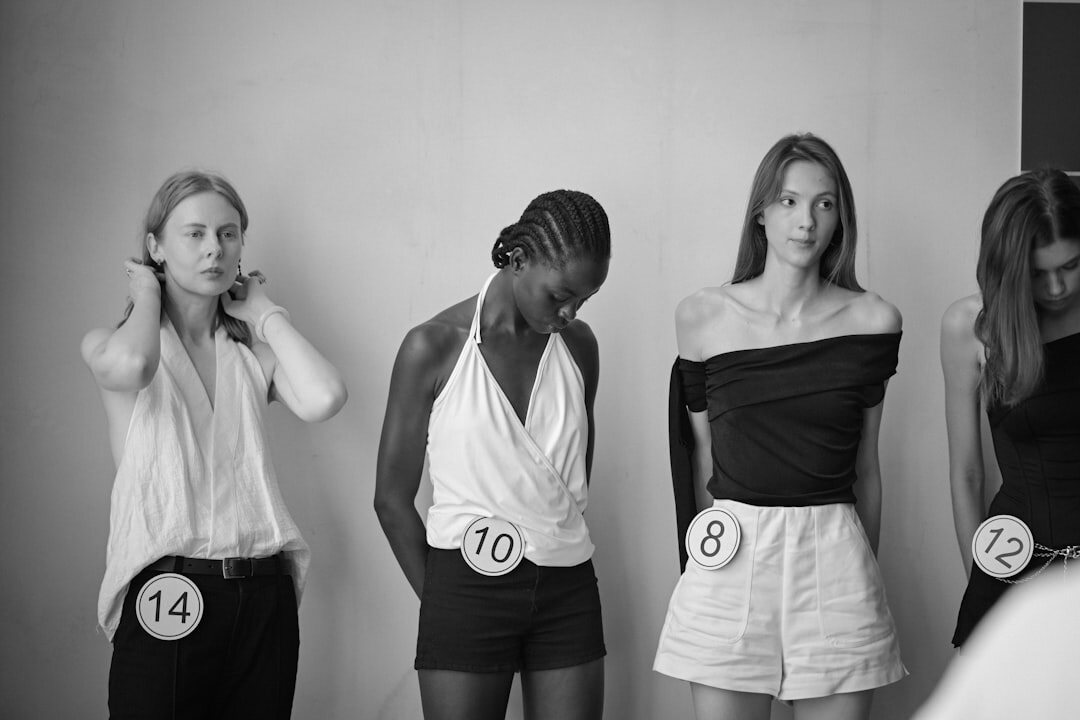 group of models backstage